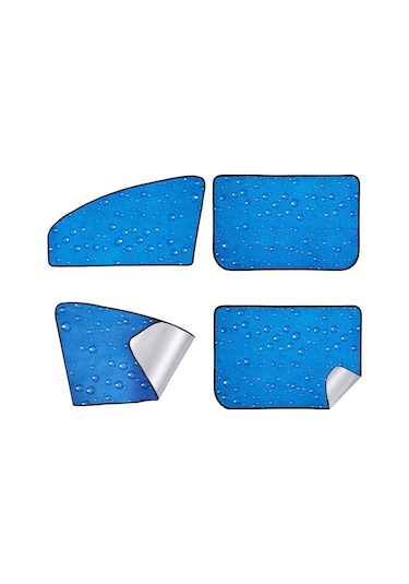 Sones R-2938 Tek Katlı Güneş Koruma Manyetik Araç Perdesi Araç Su Damlası Güneşlik Mavi Sol