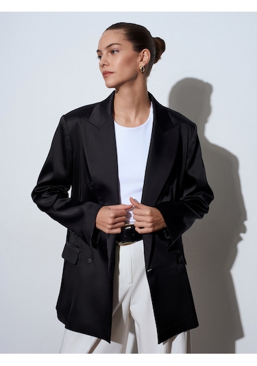 Dilvin 60797 Blazer Ceket-siyah