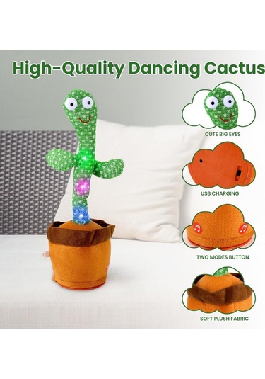 Yeşil Kaktüs Pırasa Oyuncağı 10cm X 5cm Miktar 1'li Paket B Diğer