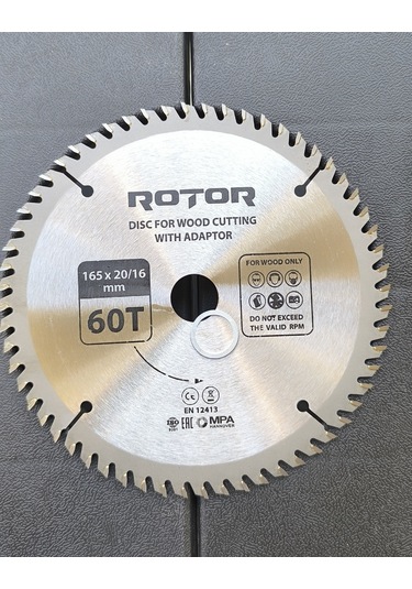 Ahşap Kesme Diski Rotor 165 20/16 Adaptörlü 60t