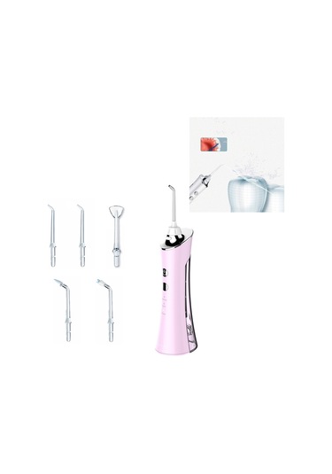 Elektrikli Diş Yumruk Diş Ölçekleyici Su Ipi Ev Taşınabilir Ağız Temizleme Makinesi Pembe