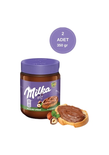 Milka Spread Hazelnut Sürülebilir Çikolata Kakaolu Fındık Ezmesi 350 Gr - 2 Adet