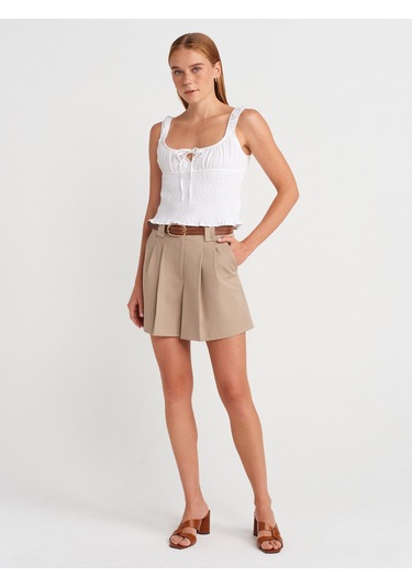 Dilvin 50867 Askılı Bluz-beyaz Beyaz