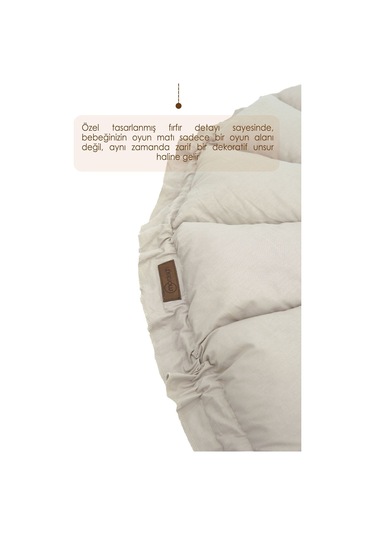 Mordesign Bebek Yatağı Ve Oyun Halısı, Babynest, Yenidoğan Oyun Halısı, Açılır/kapanır Yatak, Bloom Serisi 135 X 135 Bej