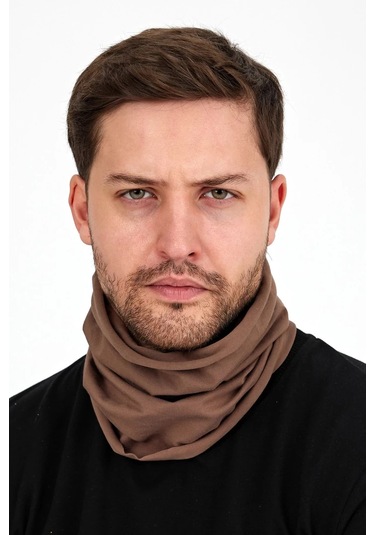 Erkek 4 Fonksiyonlu Koruyucu Pamuklu, Esnek, Terletmez, Bandana, Boyunluk, Maske - Tek Ebat / Kahverengi Kahverengi