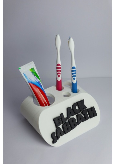 Black Sabbath - Dekoratif Diş Fırçalık Beyaz