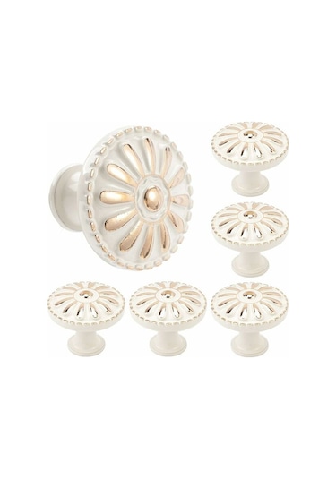 Beyaz Çinko Alaşımından Yapılmış Tek Parça Mantar Şeklindeki Dolap Kapı Kolu