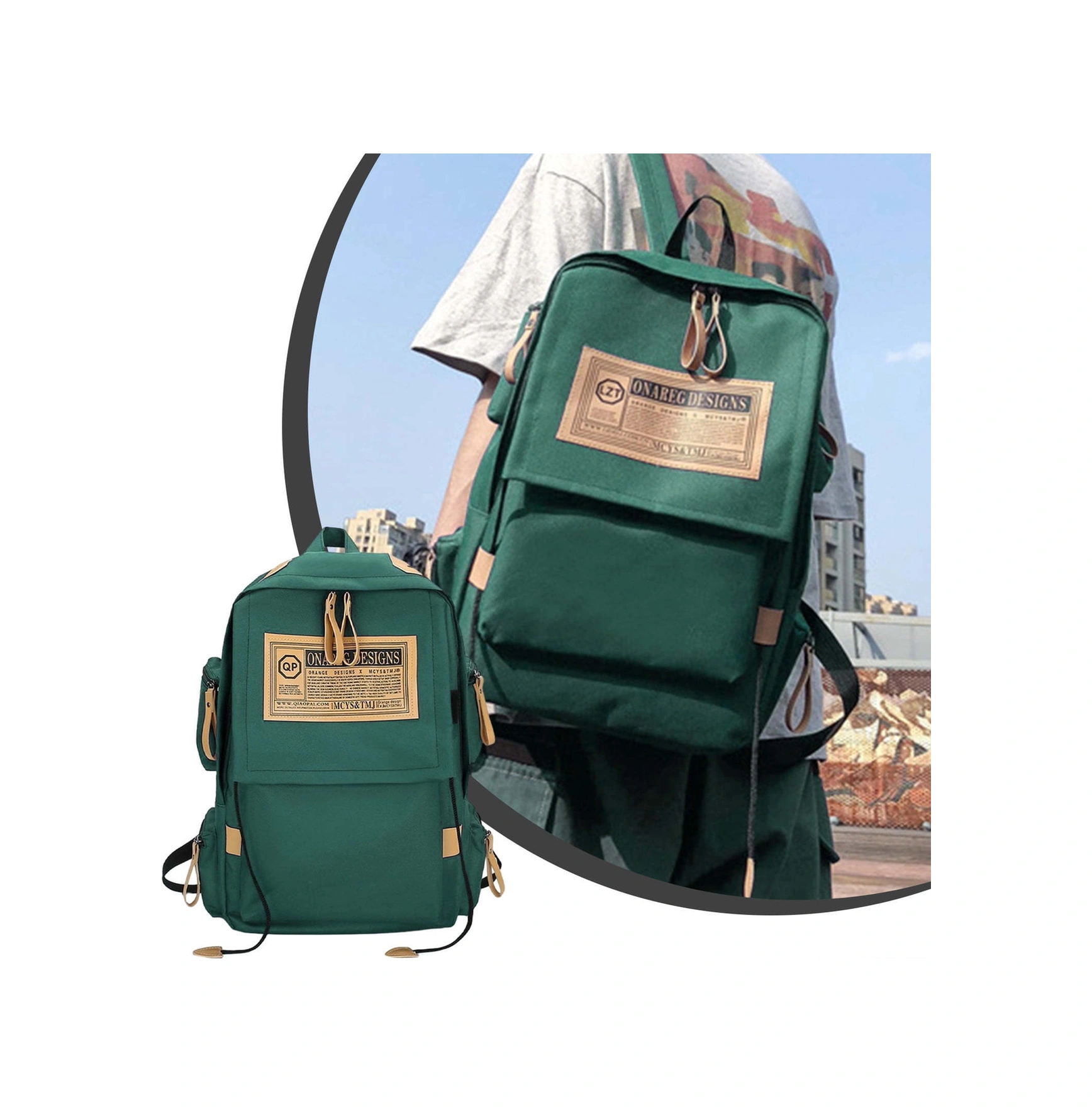 Yuntech01 Erkek Spor Outdoor Sırt Çantası Büyük Kapasiteli Oxford Kumaş 2022 Yeni Model Yeşil Çok Renkli