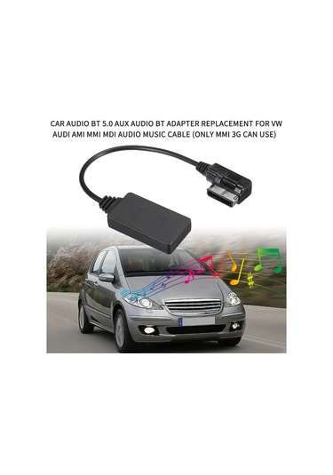 Honmex Audi Volkswagen İçin Siyah Plastik Aux Arabalı Bluetooth Ses Kablosu Adaptörü