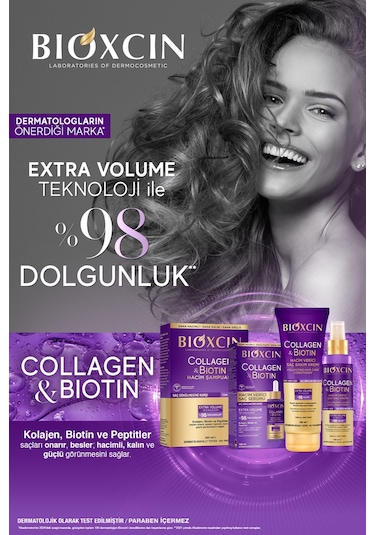 Bioxcin Collagen & Biotin Hacim Şampuanı 3 x 300 ml – 3 al 2 öde - İnce Telli Saçlar İçin