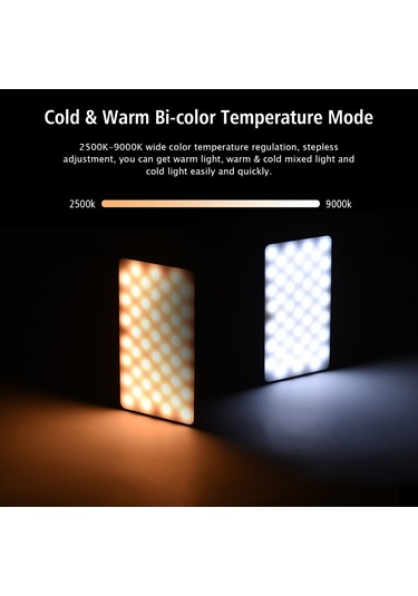 Andoer W140 Rgb Cep Video Konferans Led Video Işık Kiti Siyah Siyah