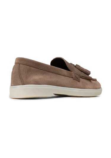 Deery Kadın Hakiki Süet Vizon Renk Püsküllü Loafer - 02042zvznc01