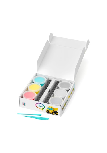 Hey Clay Hava İle Kuruyan Kil 12'li Kutu - İnşaat Araçları renkli