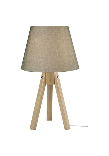 Trıpod Abajur Kayın Ayak / Yeşil Şapka Diğer