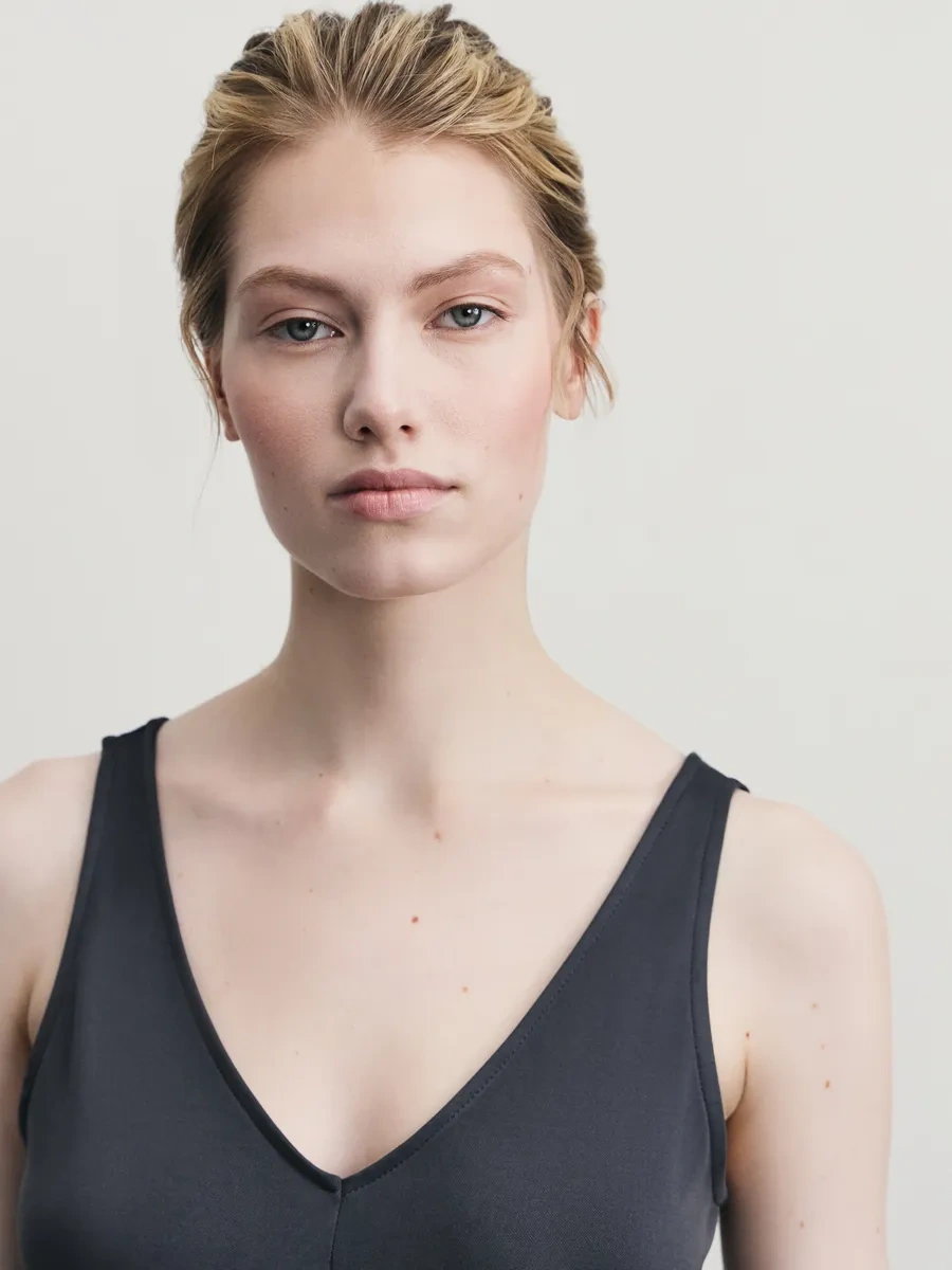 Zarına Yazlık Elbise Uzun Yırtmaçlı Süspanter 376500970 Antrasit-gri