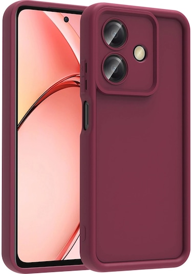Oppo A3 Kılıf Kamera Korumalı Zore Ananas Kapak Mürdüm