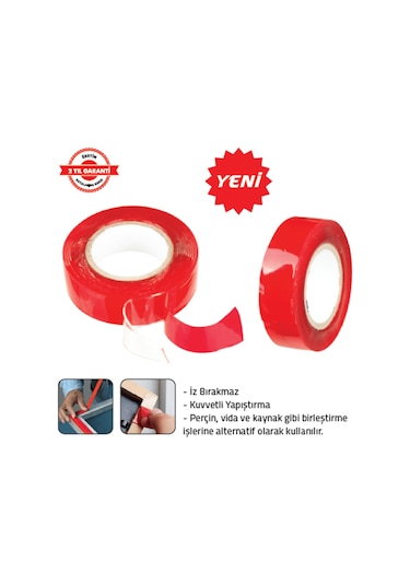 Tomax Çift Taraflı Akrilik Bant 24 Mm X 2 Mt.