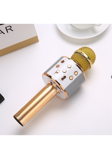 Türkçe Seslendirme Karaoke Mikrofonu Bluetooth Mikrofon Bluetooth Speaker Hoparlör Aux-tf-usb Giriş