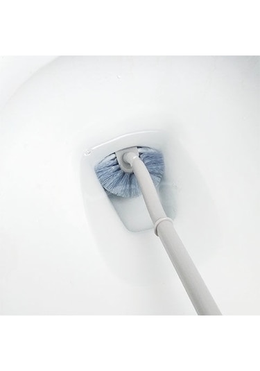 Luckystar1 Eternal Luck Uzun Saplı Japon Tuvalet Düzeni Yumuşak Kıllı Plastik - Gri