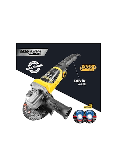 Anadolu Strong DM803 900 W 115 MM Devir Ayarlı Avuç İçi Taşlama Makinesi