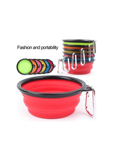 Sones Taşınabilir Pet Katlanır Besleme Kase Silikon Su Bulaşık Besleyici Köpek Seyahat Kase