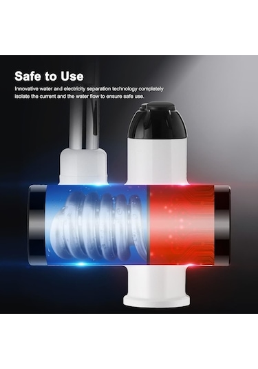 Maotai Shop 3000w Hızlı Isıtan Musluk Bataryası - Siyah Gg Siyah