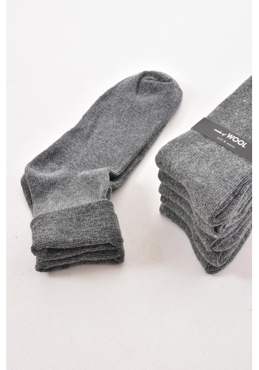 Erkek Yünlü Kalın Kışlık Çorap Gri Gri