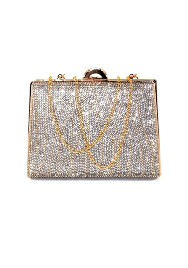 Suyolu Taşlı Gold Abiye Çanta. Abiye Portföy Clutch Davet Gece Çantası Kadın Altın Abiye Taşlı Çanta Gold