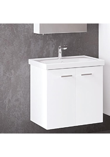 Denko Terra 60 Cm Mdf Beyaz Banyo Dolabı Takımı Beyaz