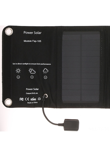 Teltree Siyah 10w Güneş Paneli, 5v/2.4a Hızlı Şarj, Çevre Dost, Taşınabilir, Katlanabilir, Cep Telefonu Ve Elektronik Cihazlar İçin Solar Şarj Aleti