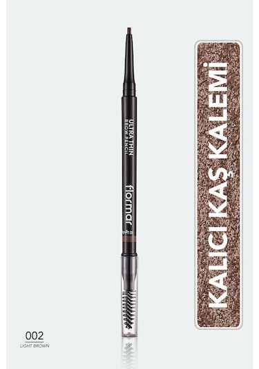 Flormar Kaş Kalemi & Fırçası - Ultra Thin Brow Pencil - 002 Light Brown - 8690604572113