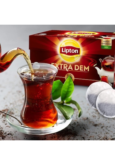 Lipton Extra Dem Demlik Süzen Poşet Siyah Çay 100'lü Paket X 4 Adet