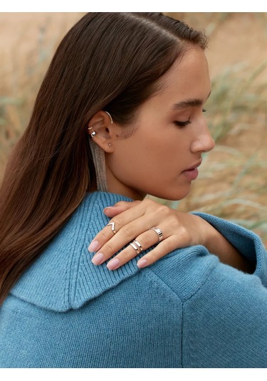 Miestilo 925 Ayar Gümüş Parmak Ucu Yüzüğü Falanks İçin, Takı 117804420 Beyaz