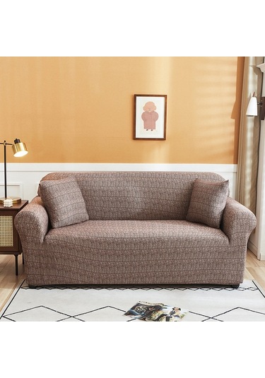 Sones Çift Kişilik Tam Kapsama Elastik Kaymaz Kanepe Örtüsü Moda Fasulye Macunu