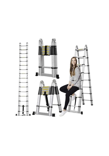 A Tipi Teleskopik Merdiven 7+7 Basamaklı