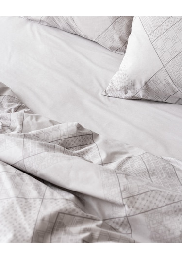 Aurelie Tek Kişilik %100 Pamuk Ranforce Baskılı Nevresim Takımı - Gri 8684427282687 Gri