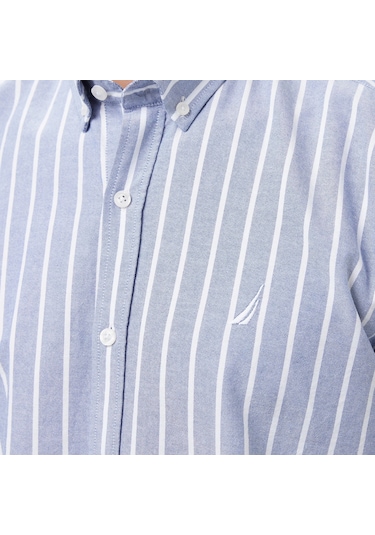 Nautica Classic Fit Erkek Çizgili Gömlek W57405t Lacivert