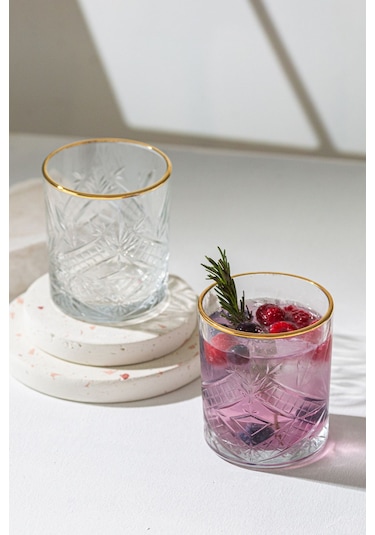 Rakle Lumiere Gold 4'lü Su Bardağı Seti 350 Cc