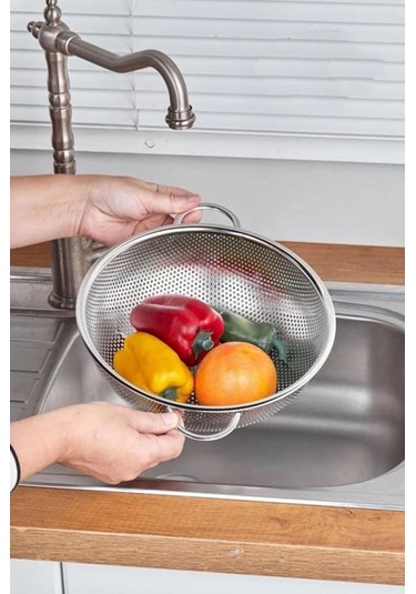 Cooker Yk1428 Çelik Süzgeç 28 Cm Gri