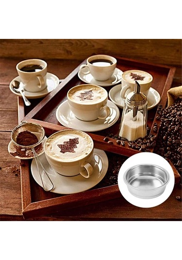 Metabagua 51mm Filtre Sepeti 1/2/4 Fincan Espresso Dipsiz Portafilter, 51mm Kahve Makinesi İle Uyumlu 2fxekg Gümüş