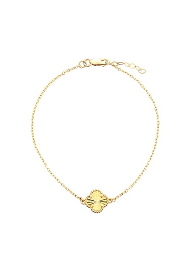 Sefa Gold 14 Ayar Altın Yonca Bileklik Sarı - Beyaz Altın