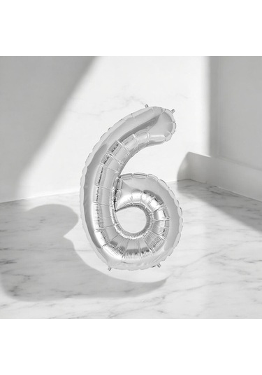 Brokoli Home 6 Numara Folyo Gümüş Balon 100cm 40inç Helyuma Uygu Karışık Renkli
