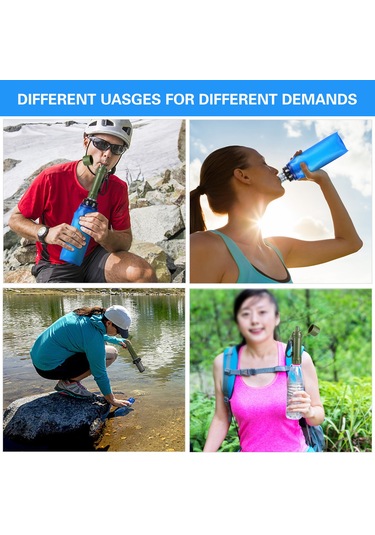 Teltree K8659 Katlanabilir Su Filtreli Şişe Ve K8612m Filtreli Pipet Seti - Kamp, Doğa Yürüyüşü Ve Acil Durumlar İçin Diğer