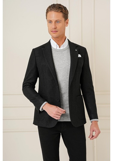 C 689 Slim Fit Siyah Spor Ceket Siyah