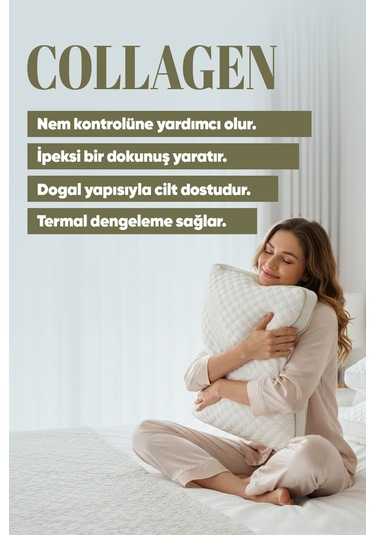 Kırışıklık Önleyici Visko Yastık - Ortopedik Tombul Güzellik Yastığı - Yaşlanma Karşıtı Beyaz