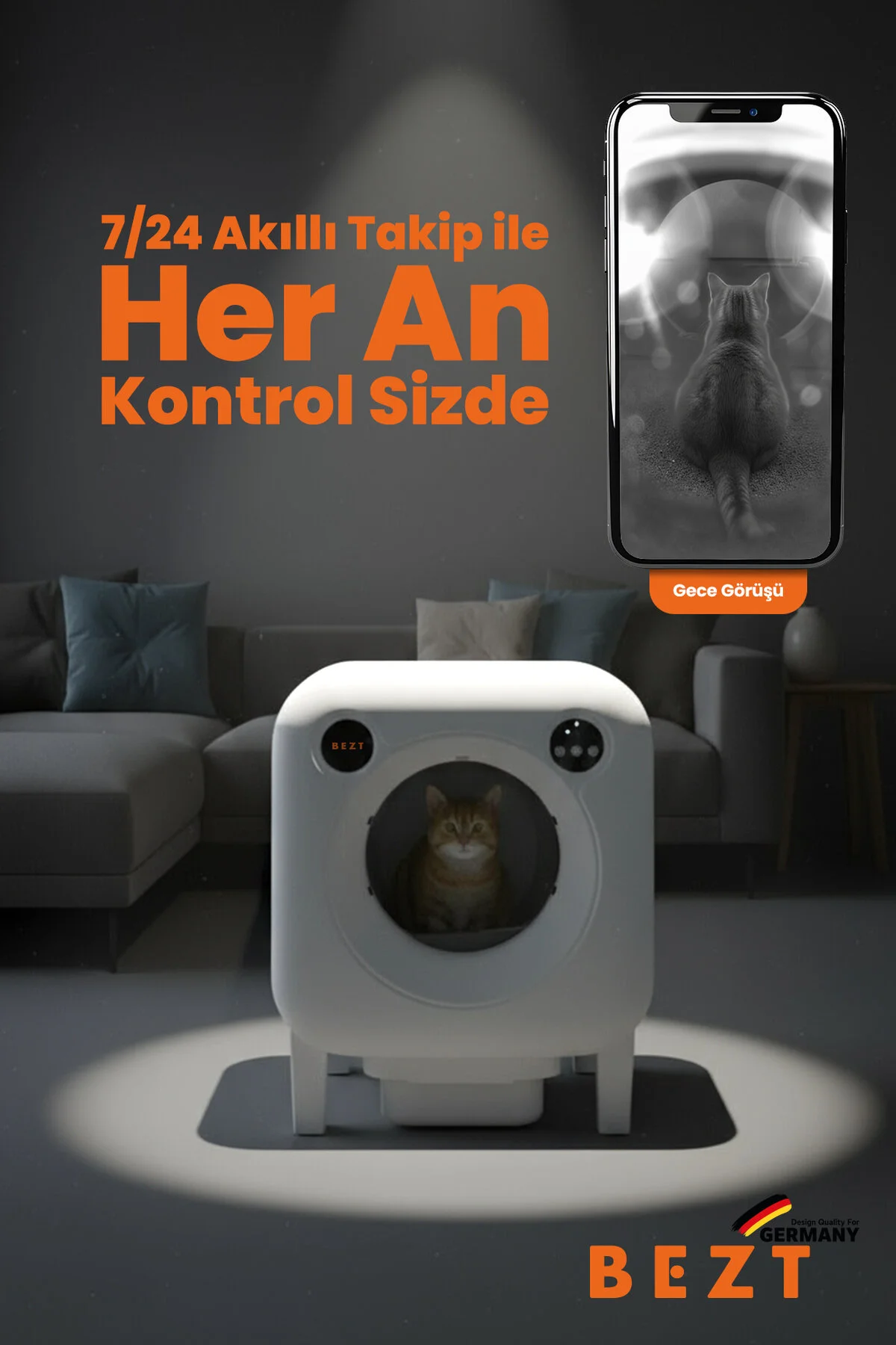 Bezt Smart Cat Pro Kameralı Otomatik Akıllı Kedi Tuvaleti