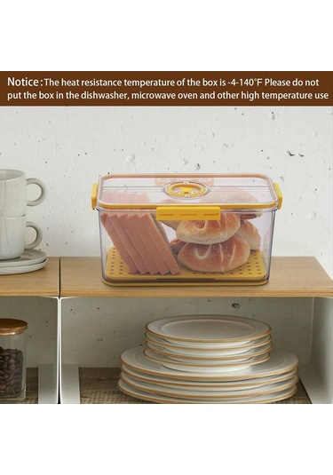 Xurunkeji Ekmek Kutusu Mutfak Tezgahı İçin Hava Geçirmez, Zaman Kayıtlı Ekmek Saklama Kabı Kapaklı Gri Gri