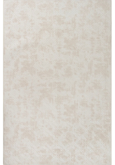 Yıkanabilir Kaymaz Tabanlı Violin Embos Kesme Rulo Halı Yolluk Krem