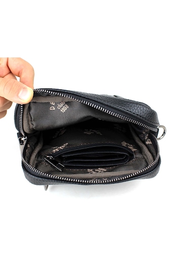 Erkek Siyah Askılı Postacı Çanta Omuz Çantası Siyah