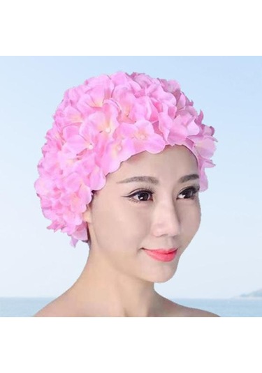 Pembe Su Sporları Şapka Muhteşem Yumuşak Yeniden Kullanılabilir Kadın Duş Şapka Renkli Su Sporları Şapka Plaj Yüzme Şapka Yetişkin İçin Pembe